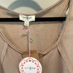 Umgee Medium Tan Scoopneck Henley Tank Top Photo 1