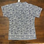 Lands' End NWT Floral Denim Short Sleeve Top shirt Blouse Small Photo 2