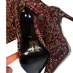 Azalea Wang Rhinestone Embellished Knee High Stiletto Boots Multi Color Size 8 Black Photo 2