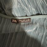 ZARA 💜 Teal Wrap Top in Plisse Pleated Fabric with Tie at Waist Photo 4