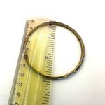 Blue abalone gold tone brass bangle bracelet Photo 6