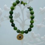 Go Green Sunflower Beaded Bracelet Charm Photo 1