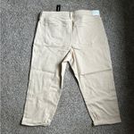 EXPRESS NWT Khaki Cream Mid Rise Boyfriend Cropped Denim Jeans Casual Spring 18 Photo 3