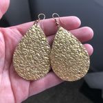 Midwest Daisy Collective Gold Teardrop Faux Leather Earrings Photo 0