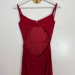 La Femme  Ruched Jersey Trumpet Gown in Deep Red Size US 00 Photo 6