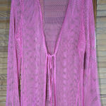 No Boundaries  Womens Pink Tie Front Side Slit Mesh Swim Cover Up Sz XXL-XXXL Photo 0