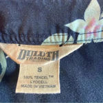 Duluth Trading Womens Floral wrap top Shirt Navy Size Small S Photo 3