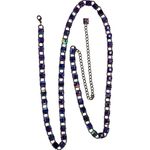 Rare Quality 40” Long Purple Iridescent Link Necklace Vintage 90s Style Silver Photo 2