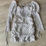 Pretty Little Thing White Polka Dot Long Sleeve Dress Photo 0