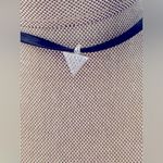 Silver Triangle Pendant on Black Fashion Choker Photo 1