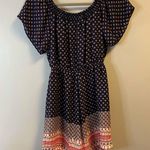 AQUA Romper Blue Pink & White Tribal/Aztec & Floral Printed Romper Sz S EUC Photo 7