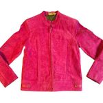 Ruff Hewn Womens Size Small Pink Leather Suede Jacket Barbie Pink Photo 1