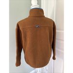 Madewell XS Fleece Quilted Pocket Popover Fleece Pullover Jacket Brown Blue Photo 2