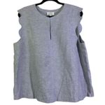 & Other Stories & OTHER STORIES / PARIS ATELIER Linen Scalloped Blouse, Size 12 Photo 6