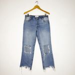 We The Free Free People Maggie Light Wash Relaxed Straight Jeans 27 Distressed Photo 2