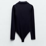 ZARA NWT  Polo Bodysuit In Black Photo 2