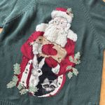 Susan Bristol 1997  Christmas Sweater Santa W/Animals Size Large 3D Beard &Bells Photo 1