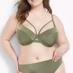 Cacique Swim Olive Underwire Lightly Lined Balconette Bikini Top, Size 42DD Photo 0