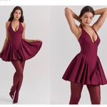 House Of CB  'Valentia' Windsor Wine Mini Dress NWT size M Photo 2