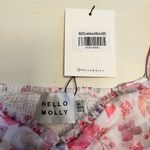 Hello Molly  Floral Mesh Crop Top XS White‎ Pink Nwt Photo 2