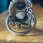 Artistic White Buffalo Sterling Silver Feather Ring Size 6.75 Black Photo 4