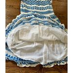 Sail To Sable Geo Stripe Ruffle Neck Dress 100% Cotton Blue White Size XS EUC Photo 9