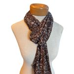 Brown & White Animal Print Scarf Wrap Shawl 38" X 16" Photo 0