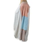 Entro Women's Color Block Sleeve T-Shirt Burnout White, Pink, Blue Size M Medium Photo 1