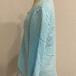 Etcetera Blue and White Stripe 3/4 sleeve button down top Photo 10