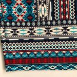 By & By Pencil Skirt Navy, Red, Teal Aztec Small Blue Photo 2