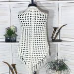 Vintage Handmade Crocheted Wool Shawl Wrap Cream OS White Size undefined Photo 1