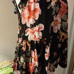 American Eagle  Outfitters Black Floral Ruffled Blouse Size M Photo 4
