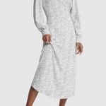 Goop G. Label White CITRINE PRINTED long sleeve midi DRESS size 12 Photo 4