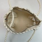Vintage Purse Macrame Zipper Closure Scalloped Trim Small Cream Cottagecore Boho White Photo 3