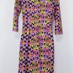 Jude Connally Geometric Abstract Multi Colored Psychedelic Sheath Dress Funky Pink Size XS Photo 2