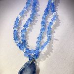Blue Quartz Statement Necklace | Hand Photo 7
