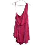 Steve Madden Y2k pink pointe asymmetrical tiered mini party dress Holiday Photo 1