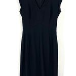 Reiss Elia Tailored Black VNeck Business Event Luxury Wool Blend Collar Dress Photo 2