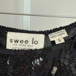 Swee Lo Vintage Dress 100% Silk Sequin Dress Long Sleeve Party Cocktail size S Black Photo 4