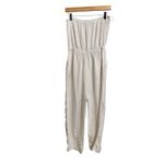 EXPRESS  Womens Strapless Linen Blend Jumpsuit Wide‎ Leg cropped Size Medium Photo 5