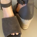 Steve Madden women beige leather suede espadrilles platform wedge sandals US 9.5 Photo 2