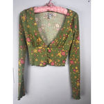 Urban Outfitters Women's Floral Print Long Sleeve Top Green/Pink Size XS Ruby Photo 1