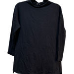 Eileen Fisher Black Funnel Neck Tunic Top Size XS Sweatshirt Boxy Lagenlook Photo 0