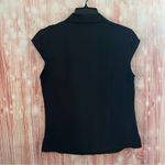 Kate Hill  Black Sleeveless Silk Button Front Blouse Photo 6