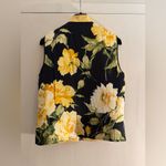 St. John  Black Yellow Sport Floral Double Sided Vest Small Photo 4