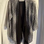 Chico's Easywear Drape Front Cardigan Size XL Black White Lightweight Office Work Photo 0