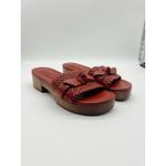 Alexandre Birman  Clarita Woven Clogs Size 37 /US 7 Leather Red Slip On Sandals Photo 9