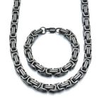 9mm Stainless Steel Vintage Necklace & Bracelet Set Photo 0