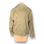 Ted Baker Louiey Convertible Perforated Suede Biker Moto Jacket Olive Green Photo 9