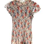 Veronica Beard Cici Ruched Smocked Ruffle Sleeve Floral Flower Mini Dress 0 Photo 0